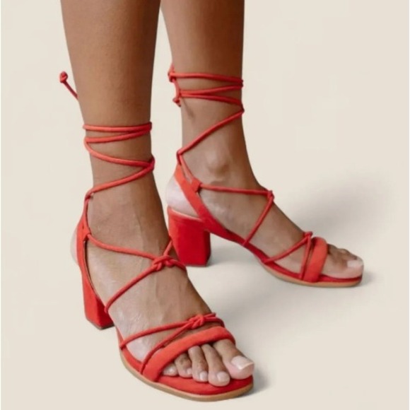 ALOHAS Shoes - NWOT Alohas Paloma Leather Sandal Sophie Suede Orange Red Women EU 39 US (8-8.5)